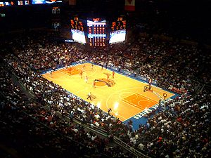 View of Knicks game at Madison Square Garden