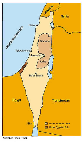 Israel Before And After 1967. The borders of Israel before