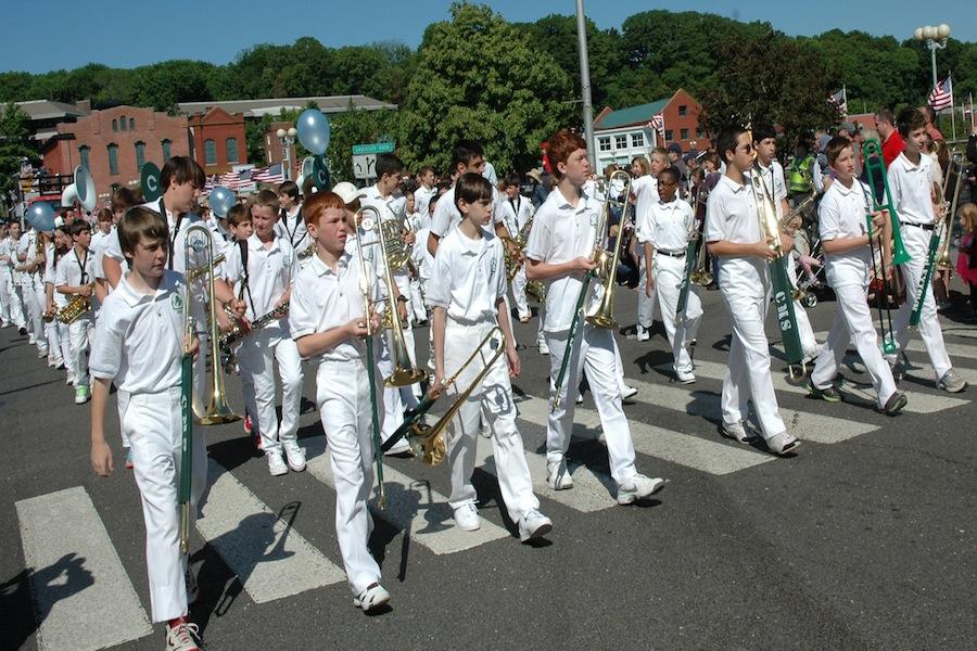 The Coleytown marching band performed in the parade.