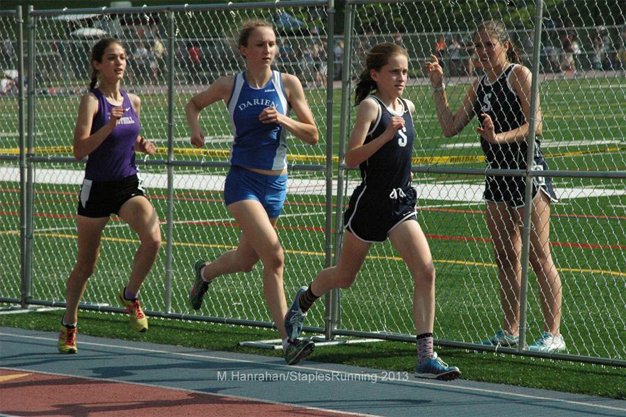 Hannah+DeBalsi+runs+in+the+1600+m%2C+an+event+where+she+set+a+Staples+and+FCIAC+record.+Staples+placed+first+in+FCIACs+for+both+boys+and+girls+track.+This+is+the+girls+teams+first+time+coming+in+first+in+23+years.+