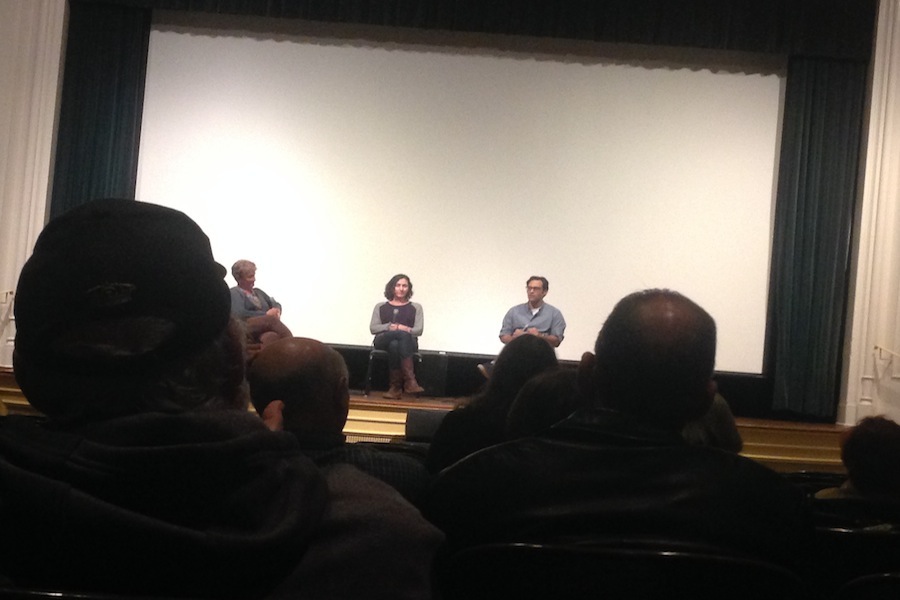 Susan Granger, Lisa Addario, and Joe Syracuse answer questions after the screening of Parental Guidance