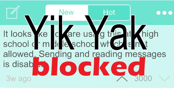 Yik Yak blocked at district schools