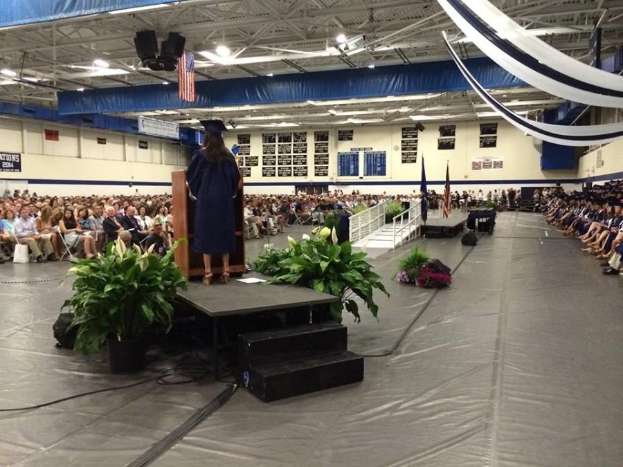 Llewellyn spoke to an audience of thousands of parents, friends, and family members, as well as the entire graduating senior class. 
