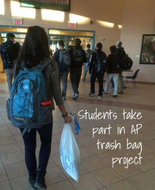Students take part in week long trash bag project
