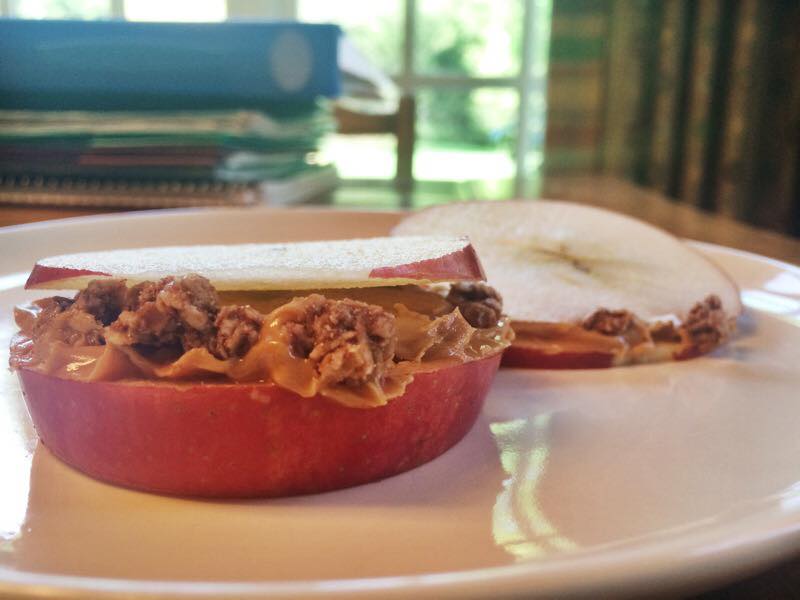 Apples dipped in peanut butter is just one healthy alternative snack.