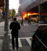 Photo by the New York Times of the fire at Metro North 