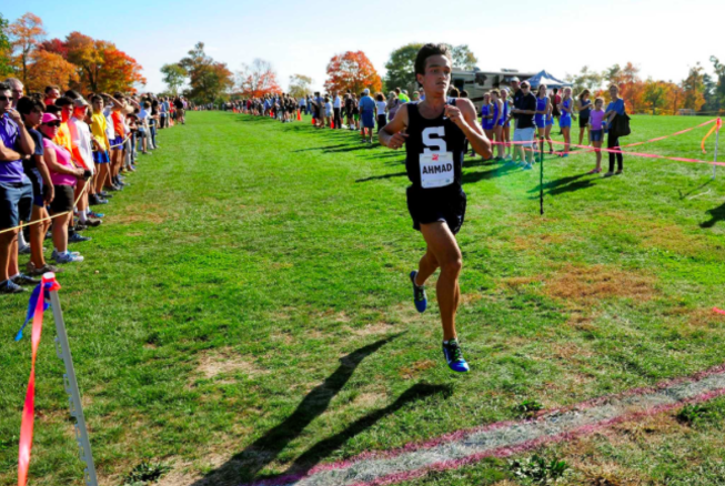 Zak Ahmad finishes in first a the 2016 boys’ cross country FCIACS.