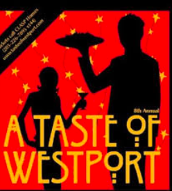 The official logo for the festival, Taste of Westport, features two silhouettes dining together. 