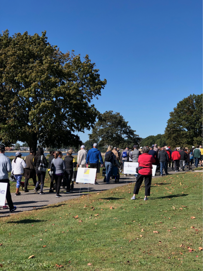Participants of the Parkinson’s Optimism Walk 2019 as they begin strides to a cure on Oct. 5.