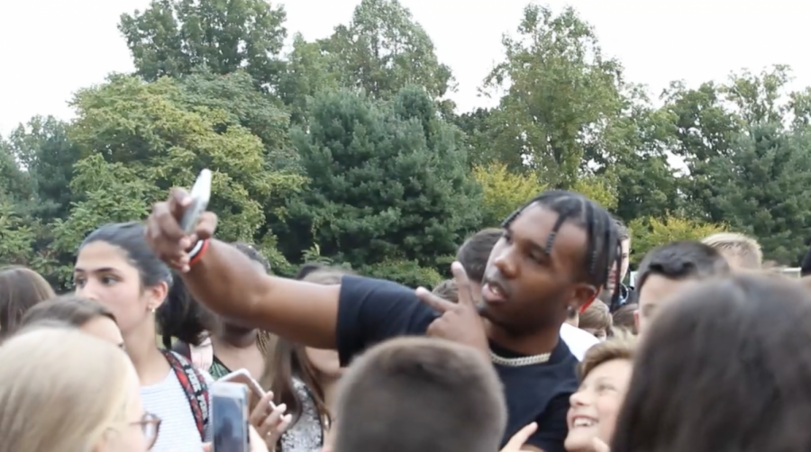 Rapper and hip hop artist Yalee made an appearance at Wakeman fields after school on Thursday, Sept. 27. Yalee has 15,000 monthly listeners on Spotify as well as fans at Staples High School and Bedford Middle School. Students gathered to welcome Yalee at the fields.