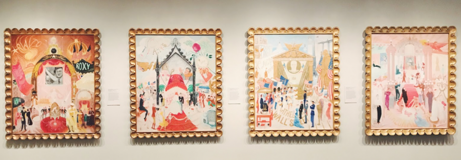 The Metropolitan Museum of Art featured many vivid and colorful artists, such as this collection of paintings by Florine Stettheimer. Here, she depicts the economic, social and cultural institutions of New York.