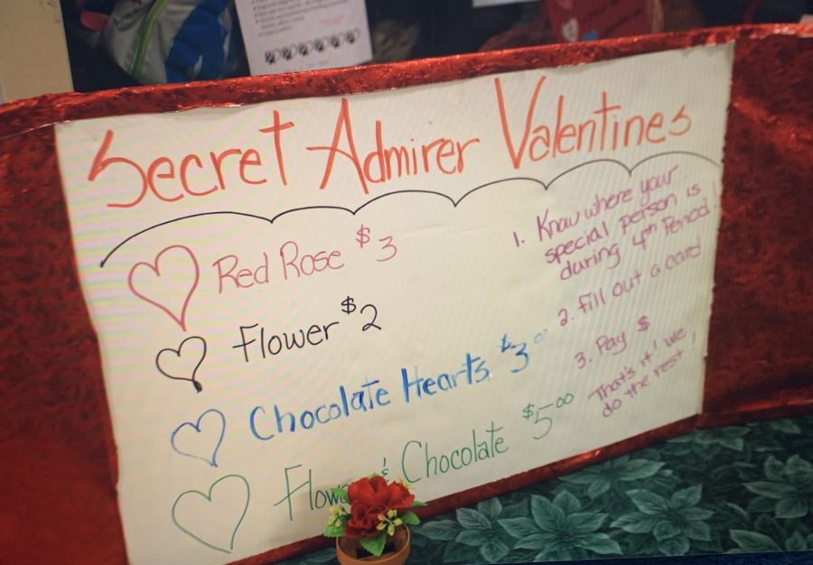 The process was simple: students chose a gift of either flowers or chocolates and filled out cards with the names of their valentines. Members of the Horticulture class then delivered the gift during period four.