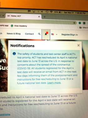Multiple standardized testing dates have been cancelled in test centers across the country due to the COVID-19 outbreak, and many are not planned to reschedule. 