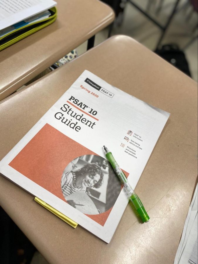 With the PSATs coming up, students try their best to study using the student guide that was given out during the connections period.