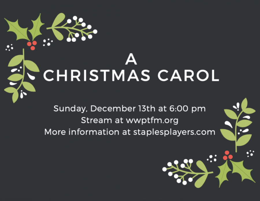 Staples Players will be putting on a radio performance of “A Christmas Carol” on Dec. 13. It will be one of several radio shows that have been put on since COVID-19 made on-stage performances inadmissible. 