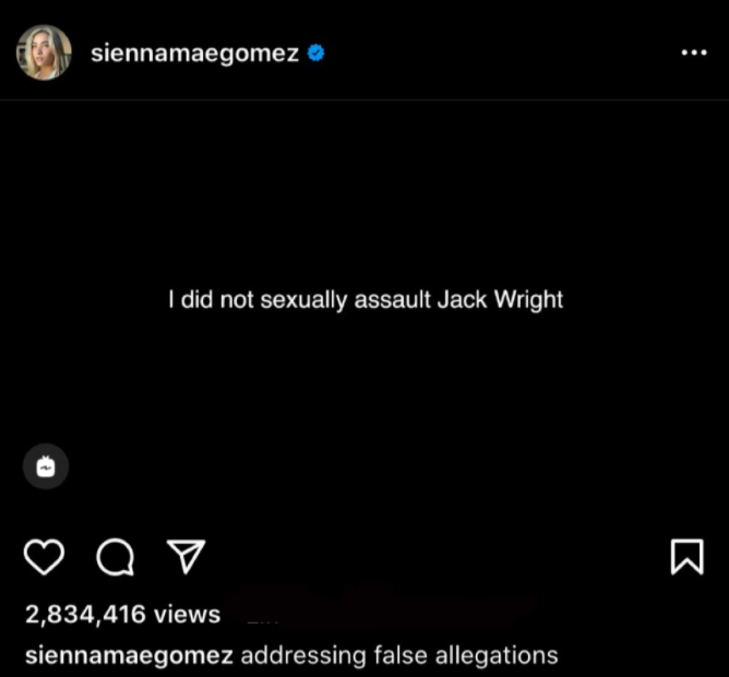 TikTok star Sienna Mae Gomez addresses her sexual assault allegations entirely through social media. 