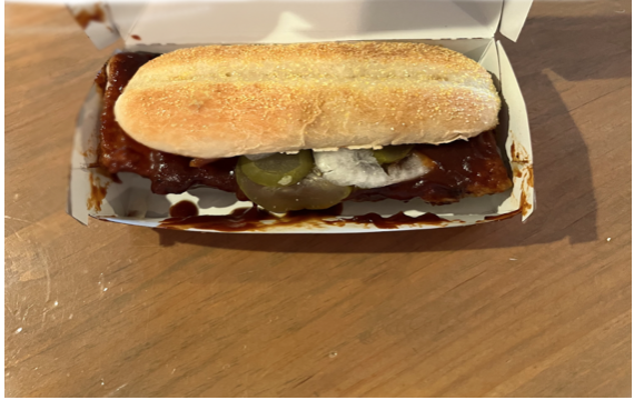 The Mcdonald’s McRib is not worthy of the hype. In my opinion, it is very different from what is advertised.