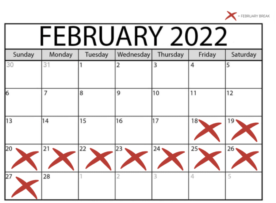 This year, February recess begins on Feb. 18 and students will return to school on Feb. 28. 

