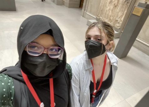 Sabrina Paris ’23 (right) at her internship at The Metropolitan Museum of Art. 