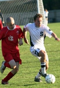 Preston dribbles the ball during a wreckers soccer game