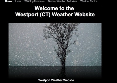 The front page of Meisel's weather-predicting website.