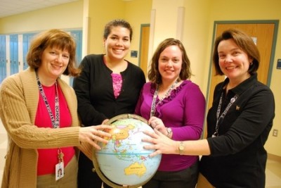 Social Studies teachers Ashley Gayanilo, Catherine Hernandez, Suzanne Kammerman, and Dana Gilland are all part of a changing department. |Madeline Hardy '11