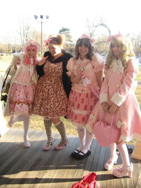  Rebecca Loeser ’10 and friends celebrate the style of Lolita at a convention. | Photo by Rebecca Loesser 10