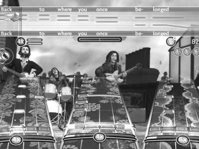 A screenshot of the game itself showing the image on the screen as the player touches and changes the keys on the guitar. | Graphic by Andrew Bowles '13