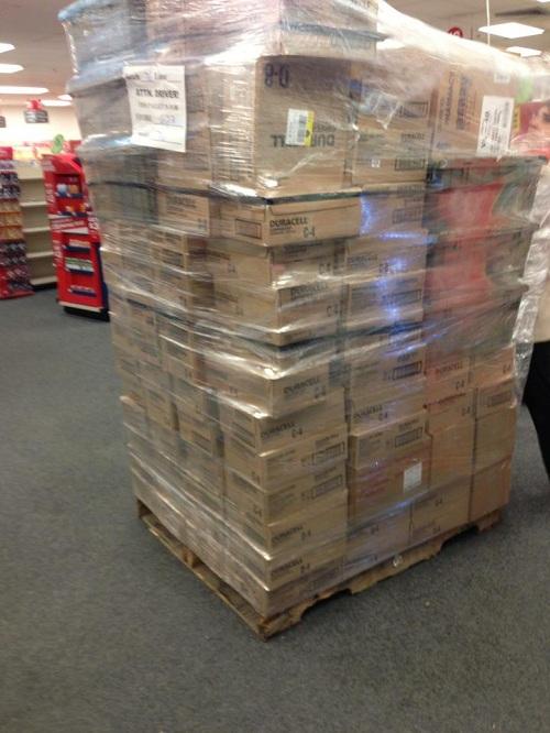 A new shipment of batteries arrives at CVS in Westport on Sun., Oct. 28, the day before Hurricane Sandy is expected to hit.