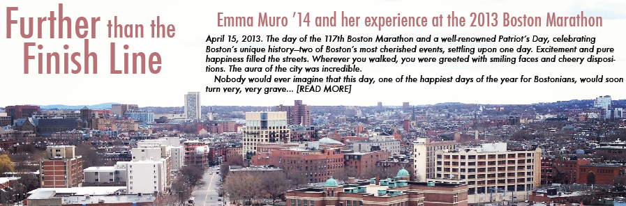 When Emma Muro 14 received a text from her mother—a competitor in the marathon—saying two bombs had gone off, she didnt know what to think.