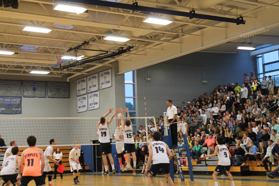 Grevers and Jonny Denowitz ’13 successfully block an attempted spike by Ridgefield. 