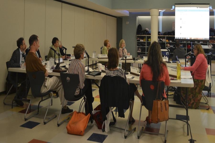 Westport Public Schools Director of Technology Natalie Carrignan talks to the Board of Education about the move to Schoology, which is planned for next year.