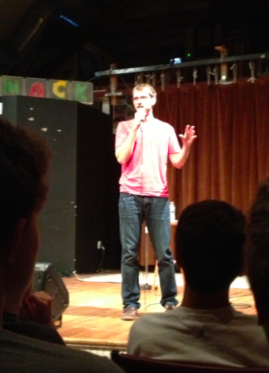 Ryan Conner jokes around at Toquet Hall on Friday night. 