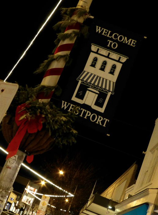 Even the telephone polls are including in the holiday decorations, resembling the classic red and white striped candy cane popularly found during the winter season. 