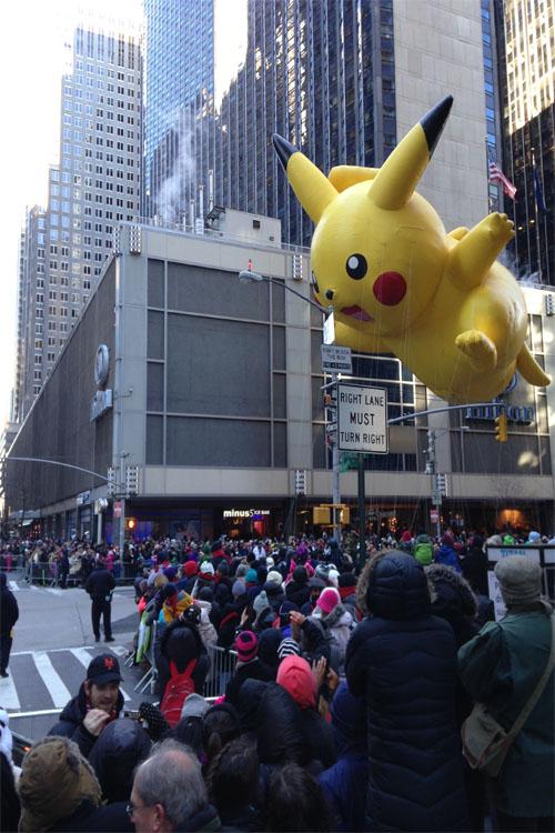 Floating at the Macys Thanksgiving Day Parade