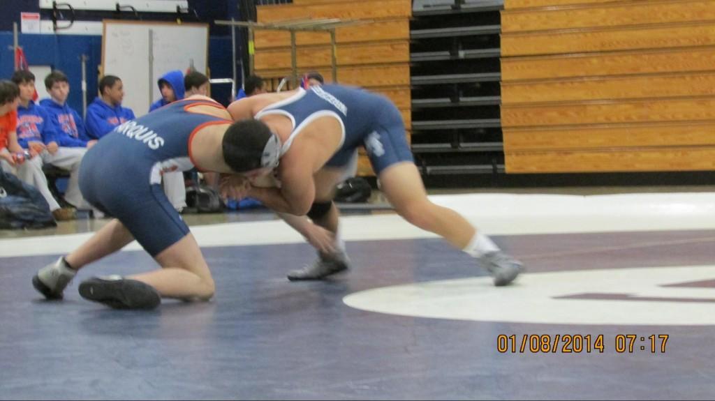 Justin Ludel ’14 wrestled Danbury head on and was able to end his match with a draw.