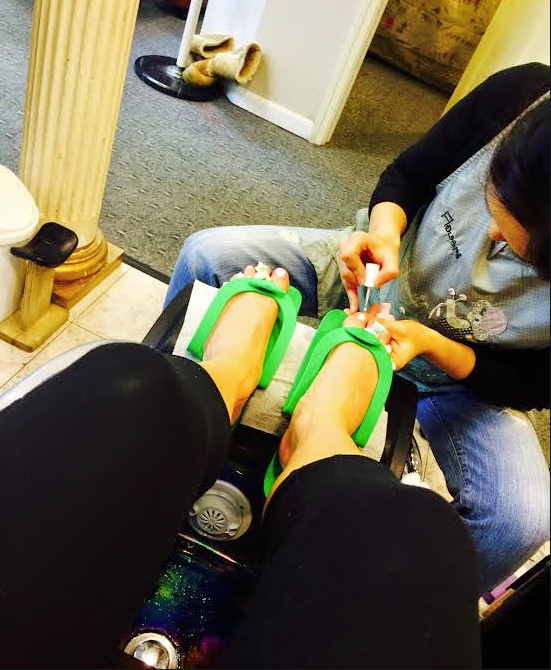Pre-spring break pedicures > school. Your math teacher wont paint your toes after all! Priorities…