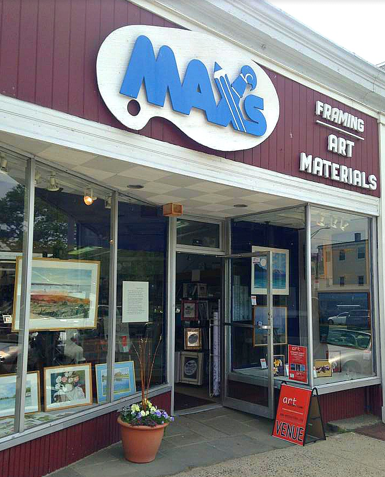 Max’s Art Store allows artist from Staples High School and all the elementary schools to display their art in the storefront every spring.