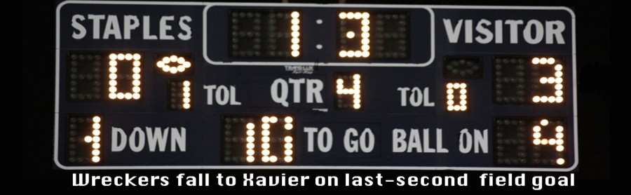 Xavier managed to kick a field goal with 1.3 seconds left in the game, leaving the Wreckers no time to mount a comeback