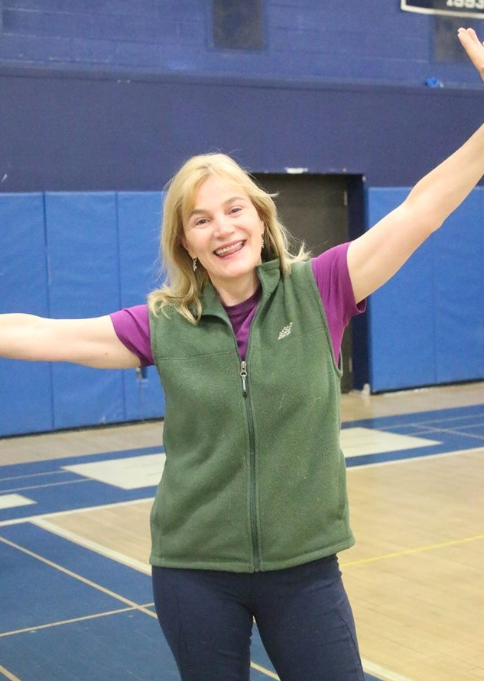Maureen Cadden brightens up the gym