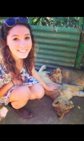 Photo contributed by Sophie de Brujin ‘14: Sophie de Brujn takes a break from her hard work and visits some lions in the town of Vrede in the Free State province of South Africa.