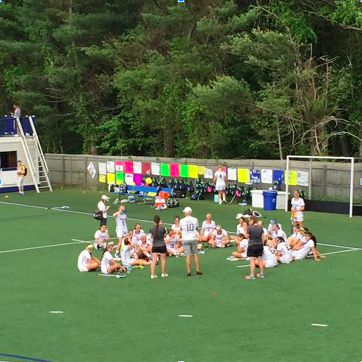 Staples listens to coach Pete Najarian during halftime of their FCIAC game against Wilton the previous week. 