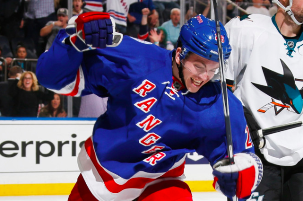 Vesey celebrates his first NHL Goal (Image from google labelled for reuse)