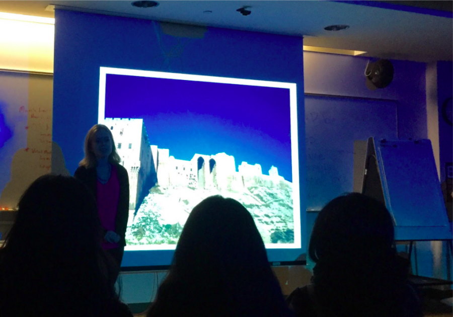 Staples alum Megan Laney speaks about her experience studying abroad at the University of Aleppo in early 2011 alongside a presentation of the photos she took while there. 