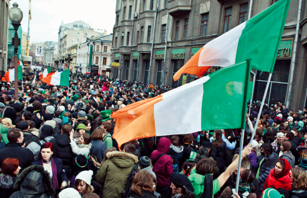 Members of the Staples community celebrate St. Patricks Day