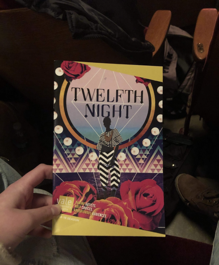 Sasha Barnett holds the playbill for Yale Repertory Theater’s “Twelfth Night” in anticipation for the show on Wednesday, April 3.