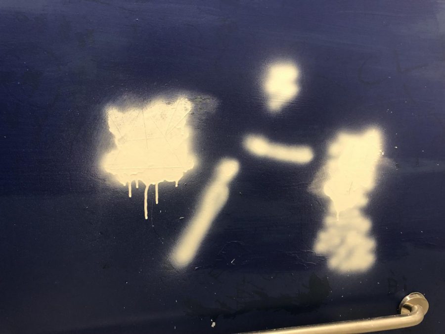 Hate symbols found in the bathrooms were painted over the night of Sept. 12. 