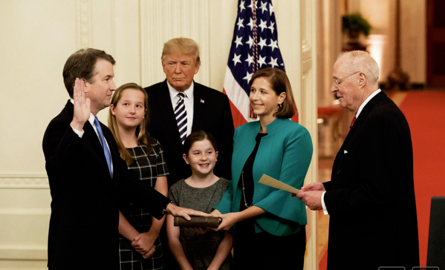 Brett Kavanaughs swearing-in ceremony with the presence of Donald Trump on Oct. 8, 2018. 