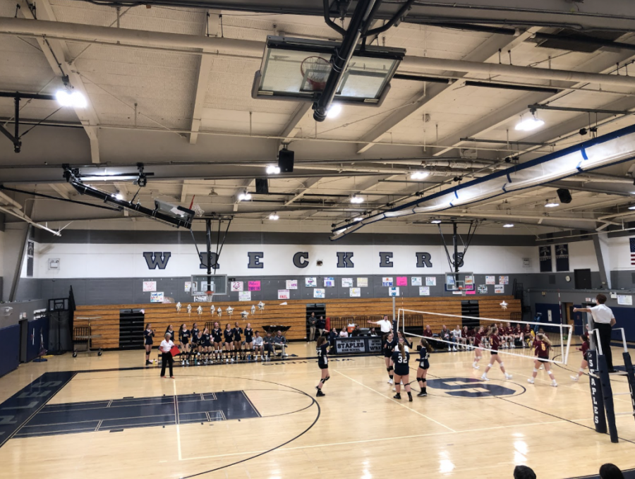 Staples girls’ volleyball plays against St. Joseph on their senior night winning 3-1. 
