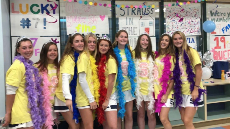 The field hockey seniors celebrate their senior day with festivities in the morning.

